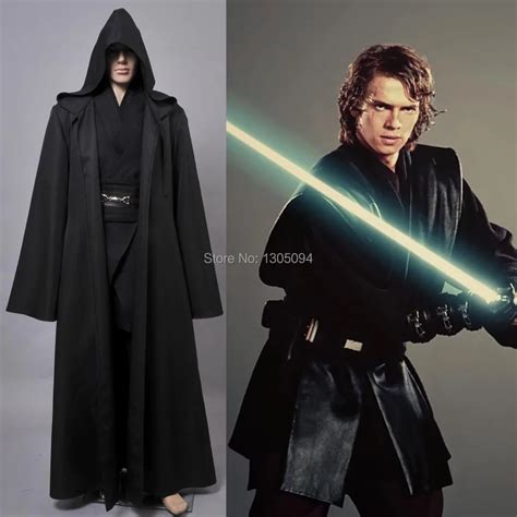 Star Wars Jedi Knight Anakin Skywalker Black Costumes Robe Hoodie Cloak ...