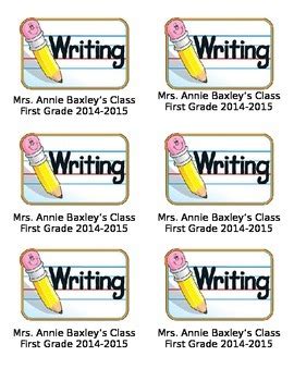 Editable Writing Notebook Labels by Annie Baxley | TPT