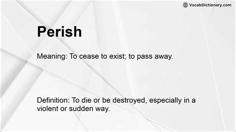 perish meaning youtube