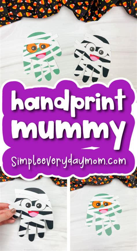 Handprint Mummy Craft For Kids [Free Template]