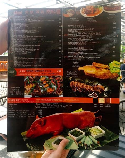 Menu at MESA restaurant, Makati, Ground Level