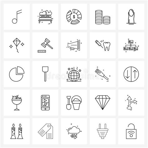 Universal Symbols Of 9 Modern Line Icons Of File Focus Fruit