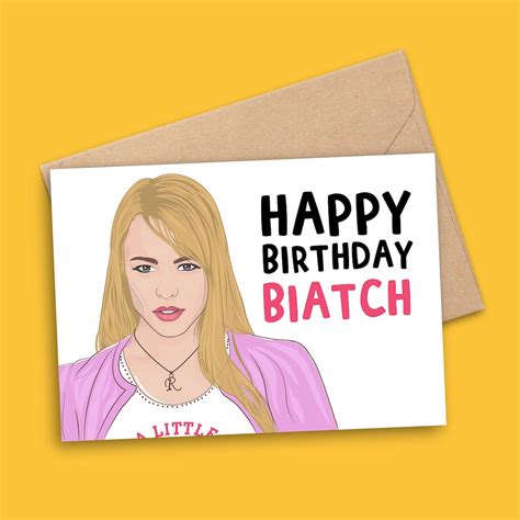 Mean Girls Birthday Card Mean Girls Regina George Mean Etsy