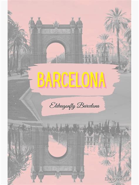 Barcelona Arc De Triomf Vintage Style Light Pink Print Design