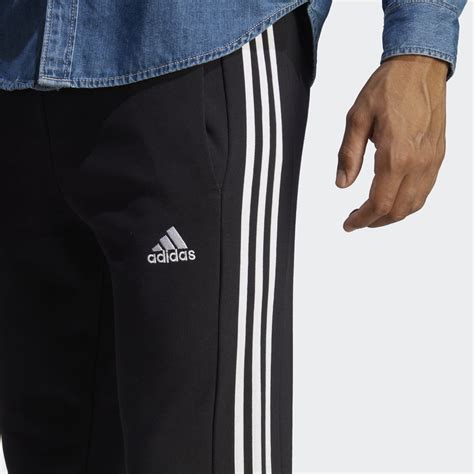 Adidas Essentials French Terry Tapered Cuff 3 Stripes Pants Black