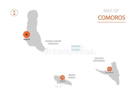 Mapa Los Comoro Del Vector Ilustraci N Aislada Del Vector Negro En El