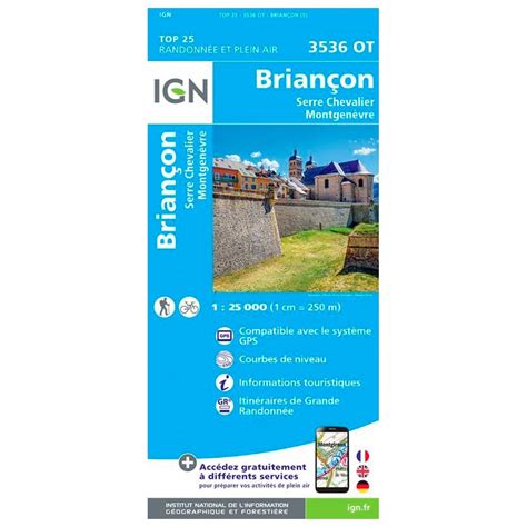 Mapa IGN 3536OT Briancon Serre Chevalier Montgenèvre Verano 2024