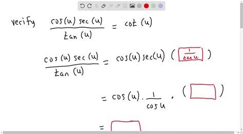 SOLVED Verify the identity cscθ cotθ tanθ sinθ cotθ cscθ