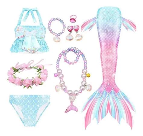 Cbh Cola De Sirena Infantil Con Bikini Y Regalos Sin Aletas Meses Sin Inter S