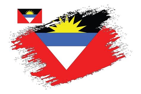 Dise O De Pincel Vector De Bandera De Antigua Y Barbuda Vector Premium