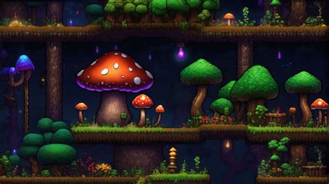 Terraria Mushroom Biome - Mushroom Growing