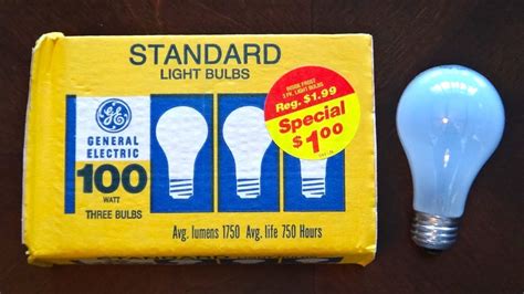 Older Ge 100watt Standard Incandescent Light Bulbs Youtube