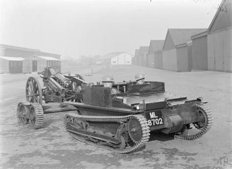 Photo Carden Loyd Mark Vi Tankette Towing A 37 Inch Qf Howitzer Mk I