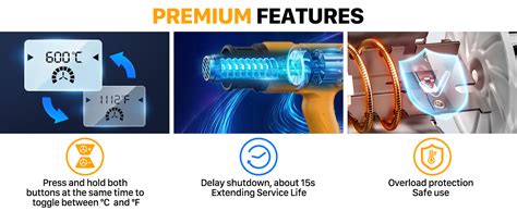 Seekone Professional Heat Gun W With Large Digital Lcd Display Industrial Hot Air