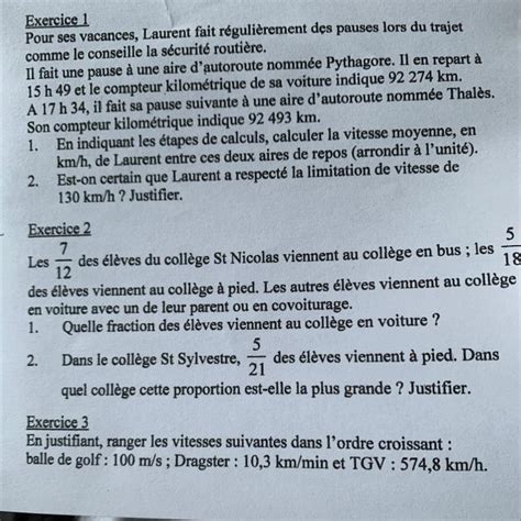 Bonjour Est Ce Que Quelquun Peut Maider Pour Mon Dns De Math Svp