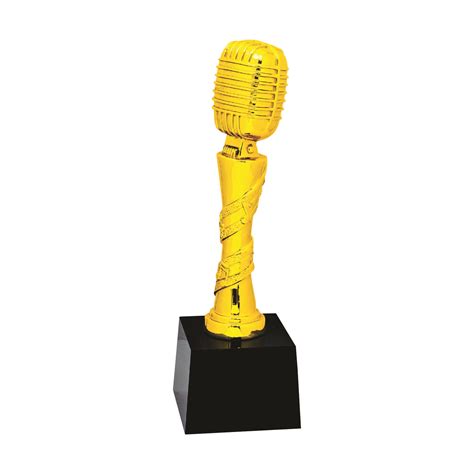 Quality Ctiff313 Golden Microphone Sculpture At Clazz Trophy Malaysia