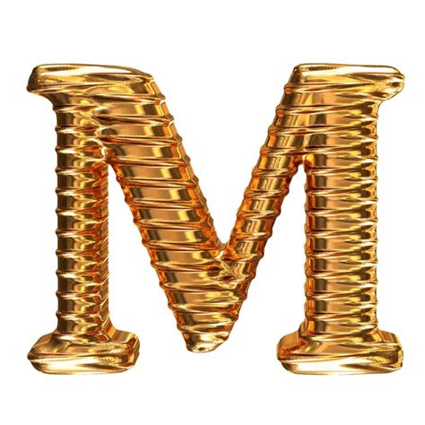 Premium Vector Fluted Gold Horizontally 3d Letter M