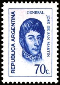 Stamp José Francisco de San Martín 1770 1820 Argentina Generals