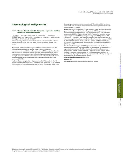 (PDF) The role of indoleamine 2,3-dioxygenase expression in diffuse ...