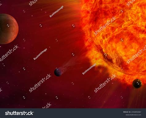 Space Background Fictional Planets Night Sky Stock Illustration