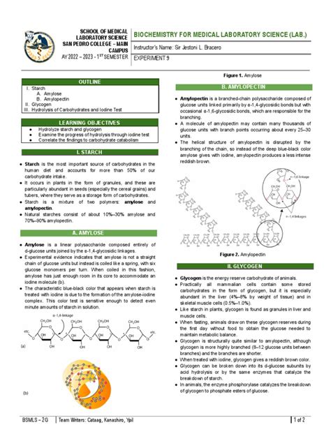 Experiment 9 - Hydrolysis of Carbohydrates | PDF | Glycogen | Starch