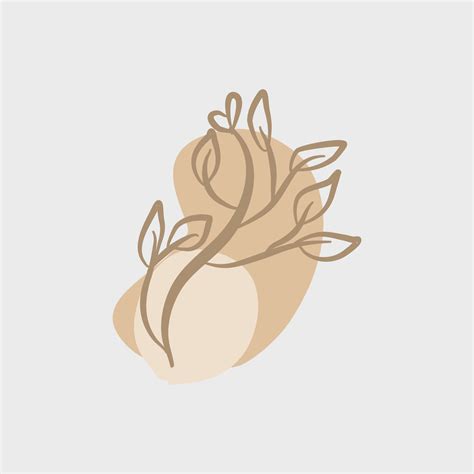 illustration of leaf botanical aesthetic for wedding and decoration ...