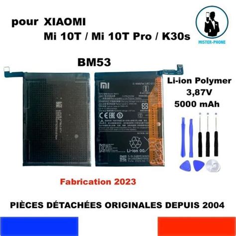 BATTERIE ORIGINALE BM 53 Xiaomi Mi 10T Mi 10T Pro K30s OEM 5000mAh