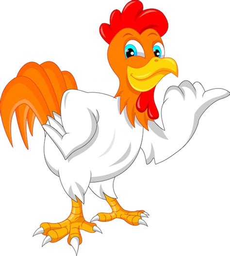 Premium Vector Cute Rooster Cartoon