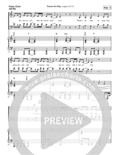 There's No Way Sheet Music PDF (Red Rocks Worship) - PraiseCharts