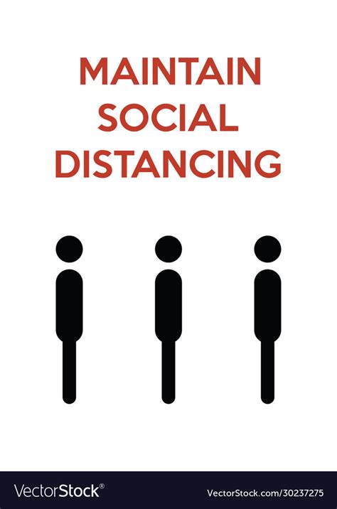 Maintain Social Distancing Minimalist Poster Vector Image