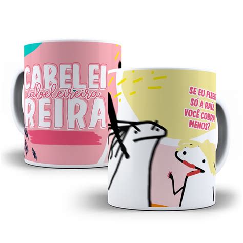 Caneca De Porcelana Cabeleireira Flork Profiss O Meme Engra Ado