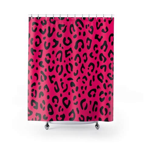 Pink Leopard Print Shower Curtain Etsy