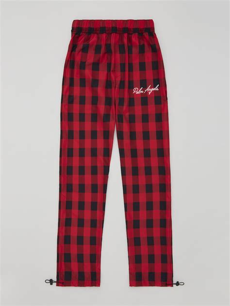 Buffalo Check Pants In Red Palm Angels® Official