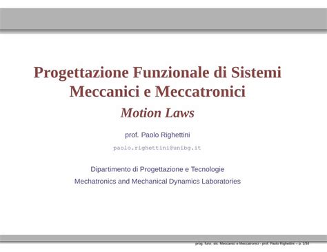 Pdf Progettazione Funzionale Di Sistemi Meccanici E Meccatronicimech