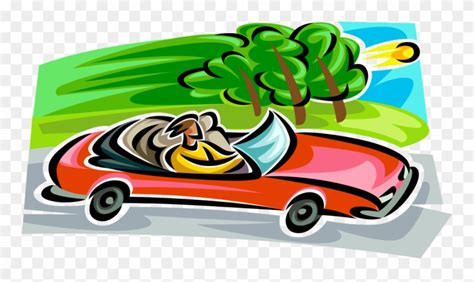 Convertible Automobile Cruises Road Clip Art Png Download 1542743