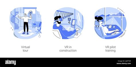 Realidad Virtual Semi Inmersiva Las Ilustraciones De Vectores De