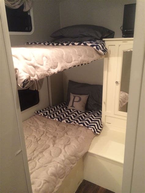 30 Cozy RV Bed Remodel Ideas On A Budget Camper Bunk Beds Bunk Bed