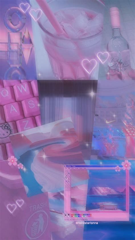 Pink aesthetic collage wallpaper