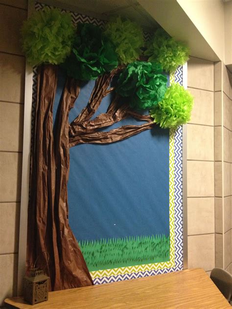 Year Long Bulletin Board With Tissue Paper Tree