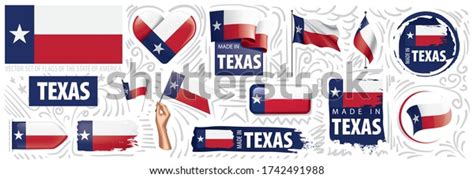 Vector Set Flags American State Texas Stock Vector Royalty Free 1742491988 Shutterstock