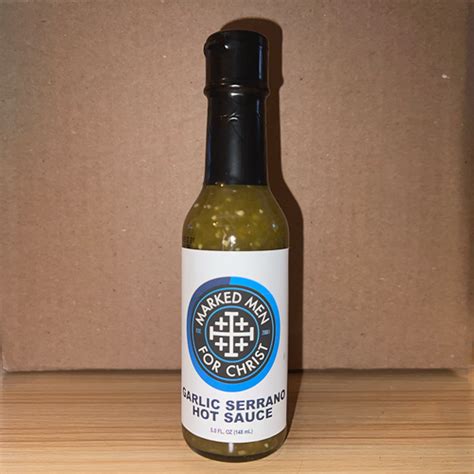 MMFC Garlic Serrano Hot Sauce 5 Oz Marked Men For Christ