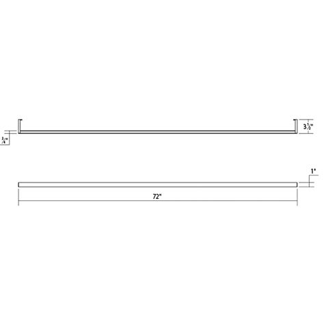 Thin-Line ADA Satin Black 72-inch One-Sided LED Wall Bar, White Shade