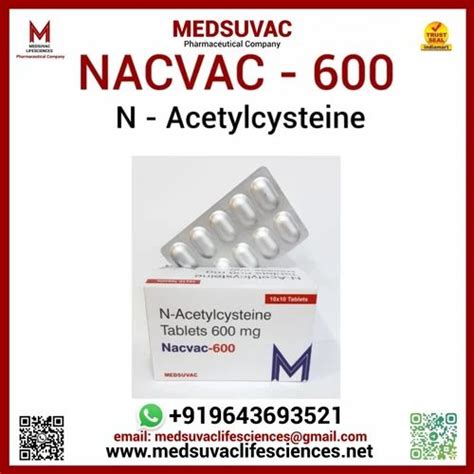 N Acetyl Cysteine Nac 600 Mg Capsule At Rs 45 Stripe N Acetylcysteine Tablet In New Delhi Id