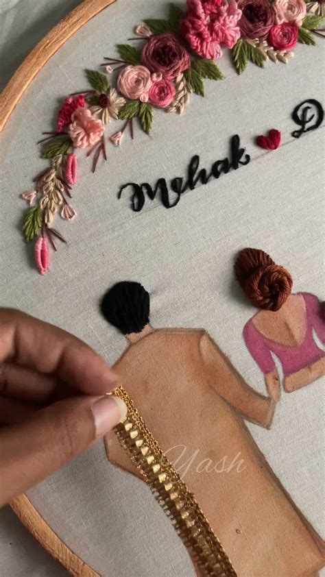 Best Custom Date And Name Wedding Embroidery Kitdiy Wedding With Etsy