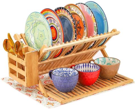 Bamboo Dish Rack Dish Drying Rack Large 3 Tier Bamboo Dish Etsy