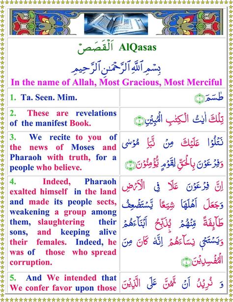 Read Surah Al Qasas Online With English Translation