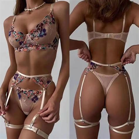Shop Our Floral Embroidery Lingerie Sets For Women
