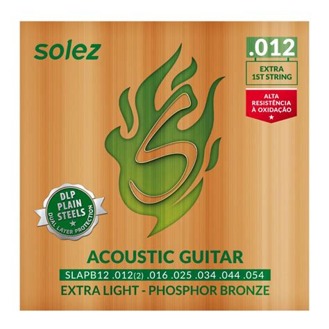 Marcas De Cordas De Violão - Kit 7 Cordas de Violão 0.12 SLAPB12 Phosphor Bronze Com proteção DLP e ...