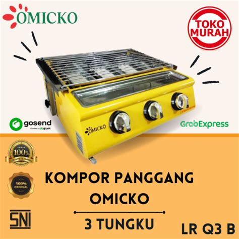 Jual Kompor Panggang Bakaran Sosis 3 Tungku OMICKO LR Q3 B Kuning