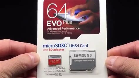 Samsung 64gb Evo Plus Advanced Performance Microsdxc Uhs I Card With Sd Adapter Youtube